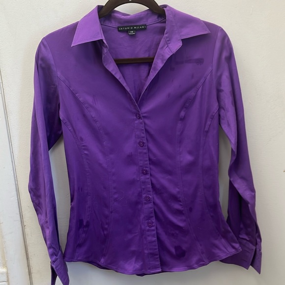 ANTONIO MELANI Tops - Antonio Melani Purple Button Down Shirt Size XS